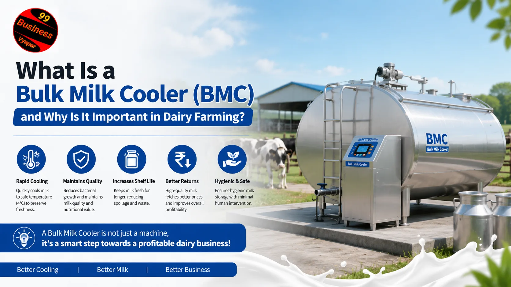 You are currently viewing What Is a Bulk Milk Cooler (BMC) and Why Is It Important in Dairy Farming?