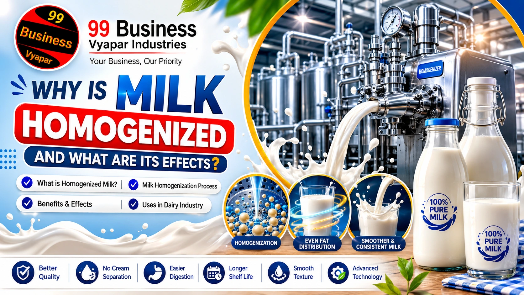 You are currently viewing Why Is Milk Homogenized and What Are Its Effects?