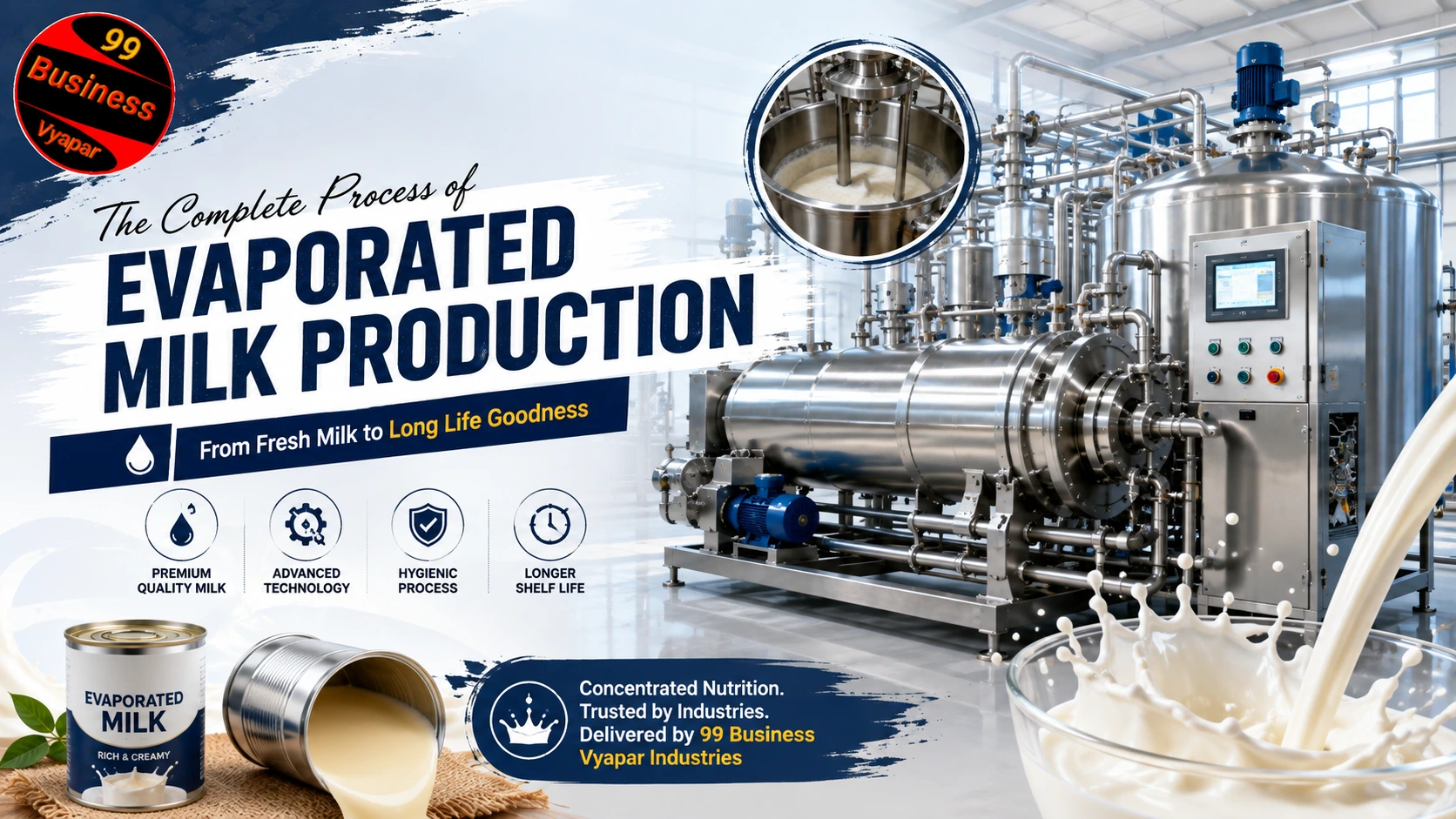 Read more about the article How Is Evaporated Milk Made? Complete Step-by-Step Manufacturing Process