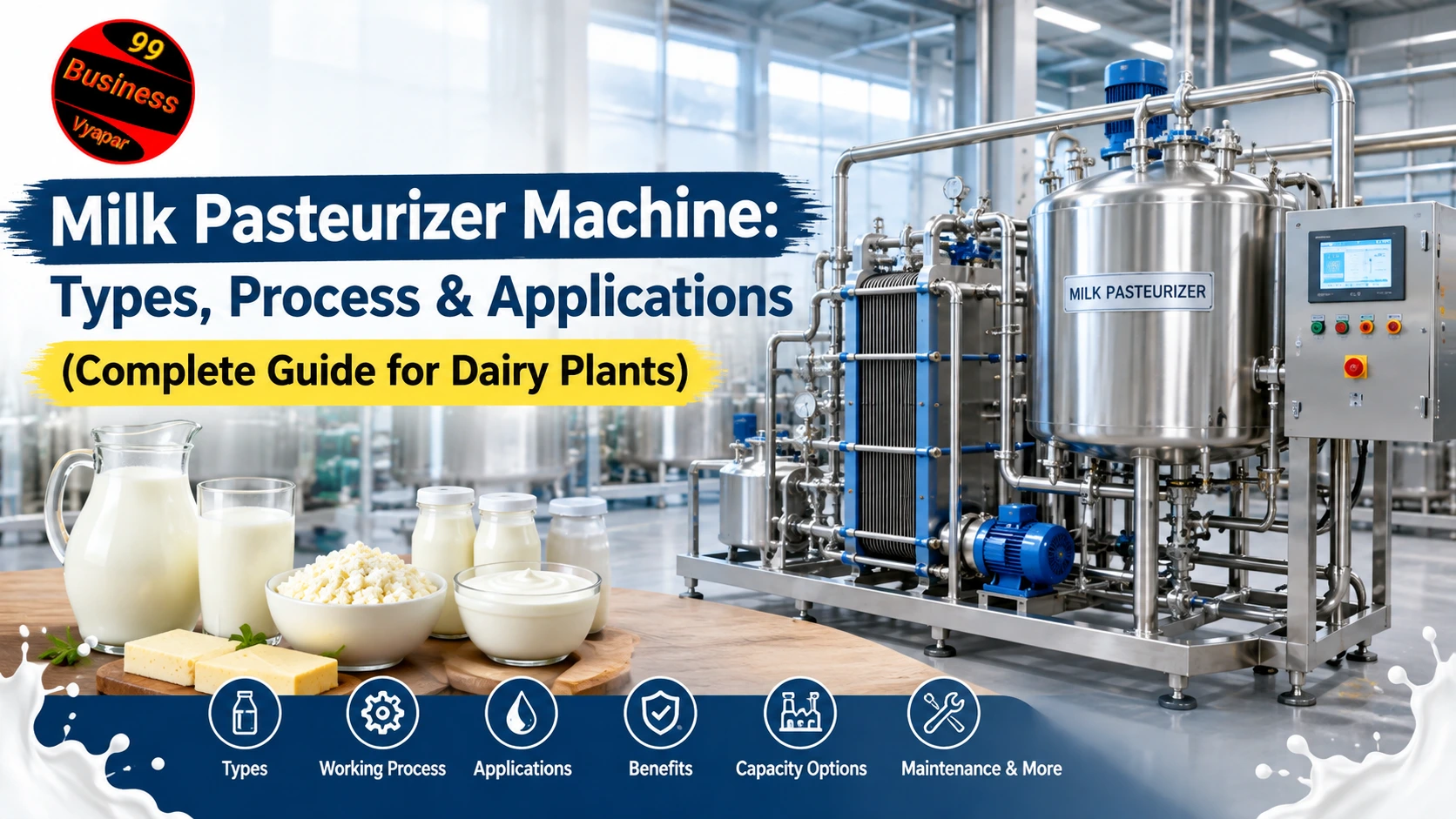 Read more about the article Milk Pasteurizer Machine: Types, Process & Applications (Complete Guide for Dairy Plants)